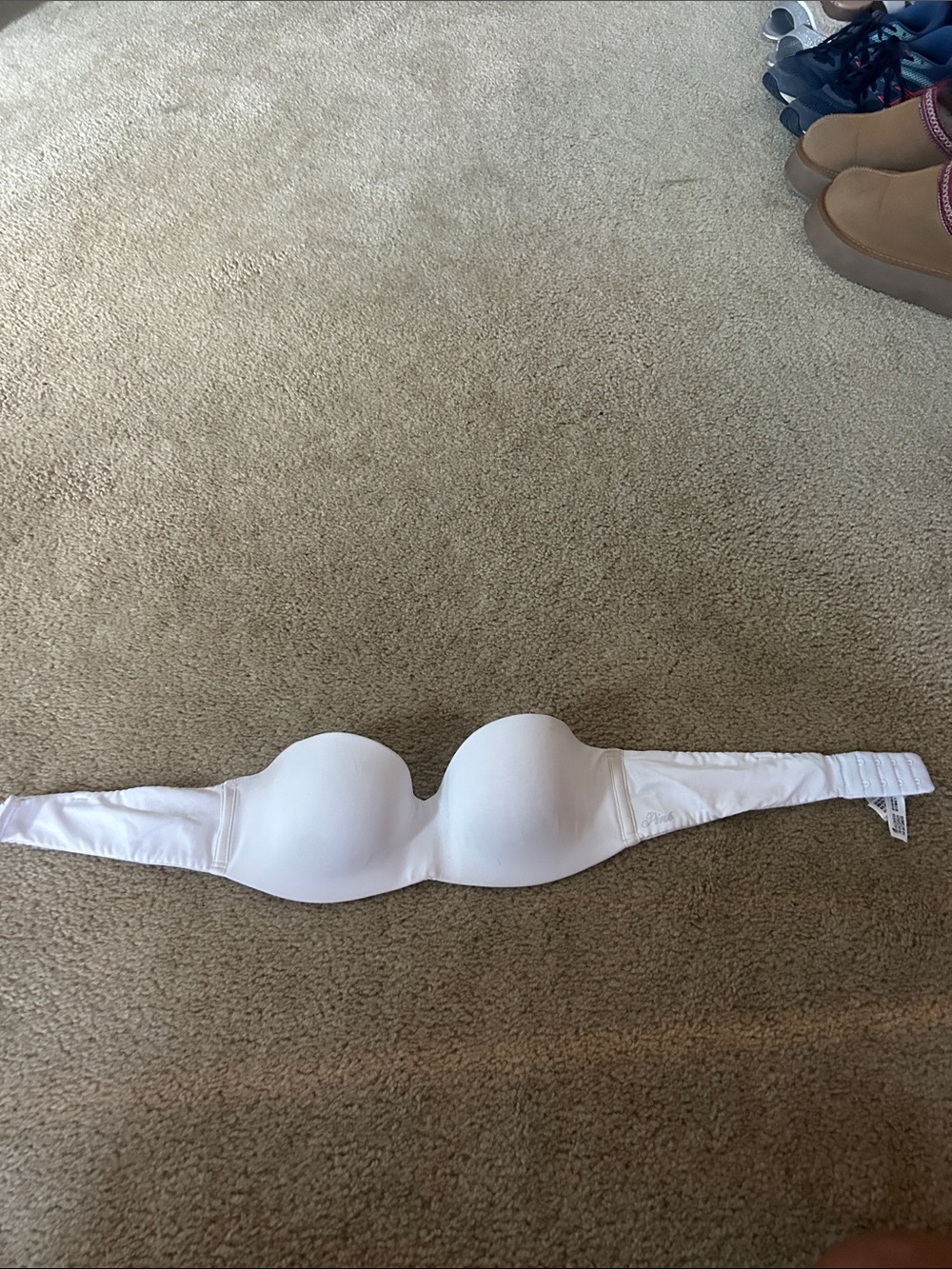 PINK Victoria's Secret White Strapless Molded Bra